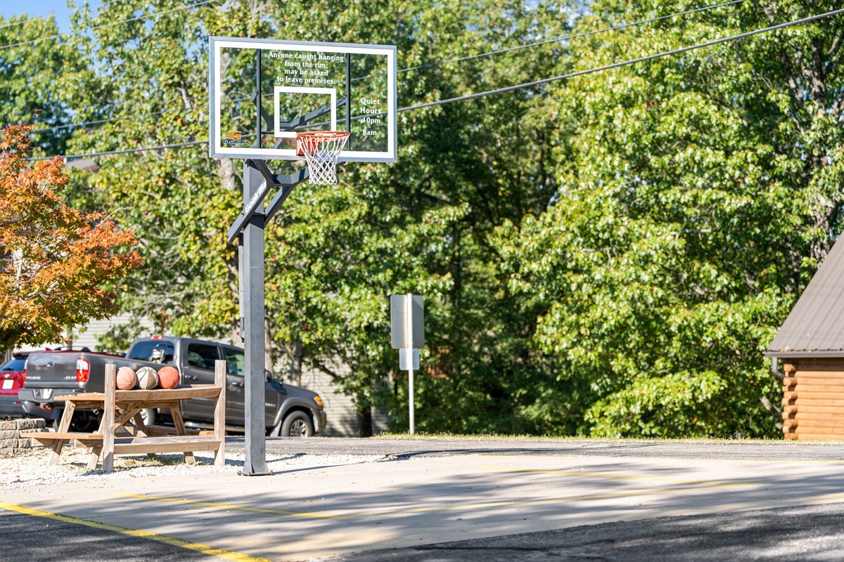 Another view of the court and common area near the building.