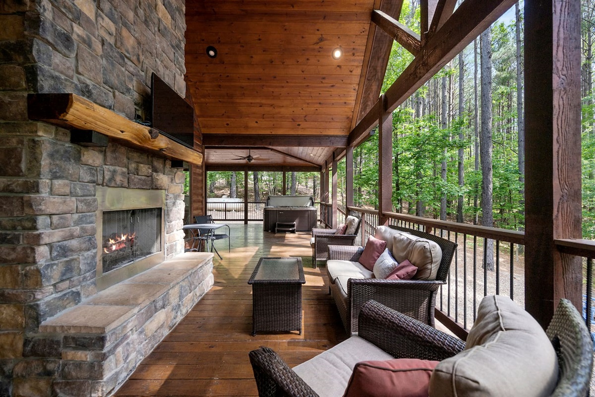A comfortable seating area encourages relaxing and conversation