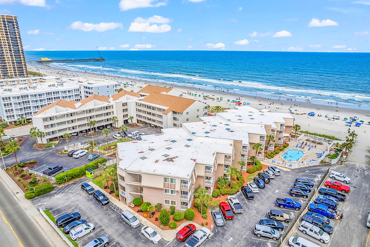 Aerial View – A Place at the Beach, pool and ocean