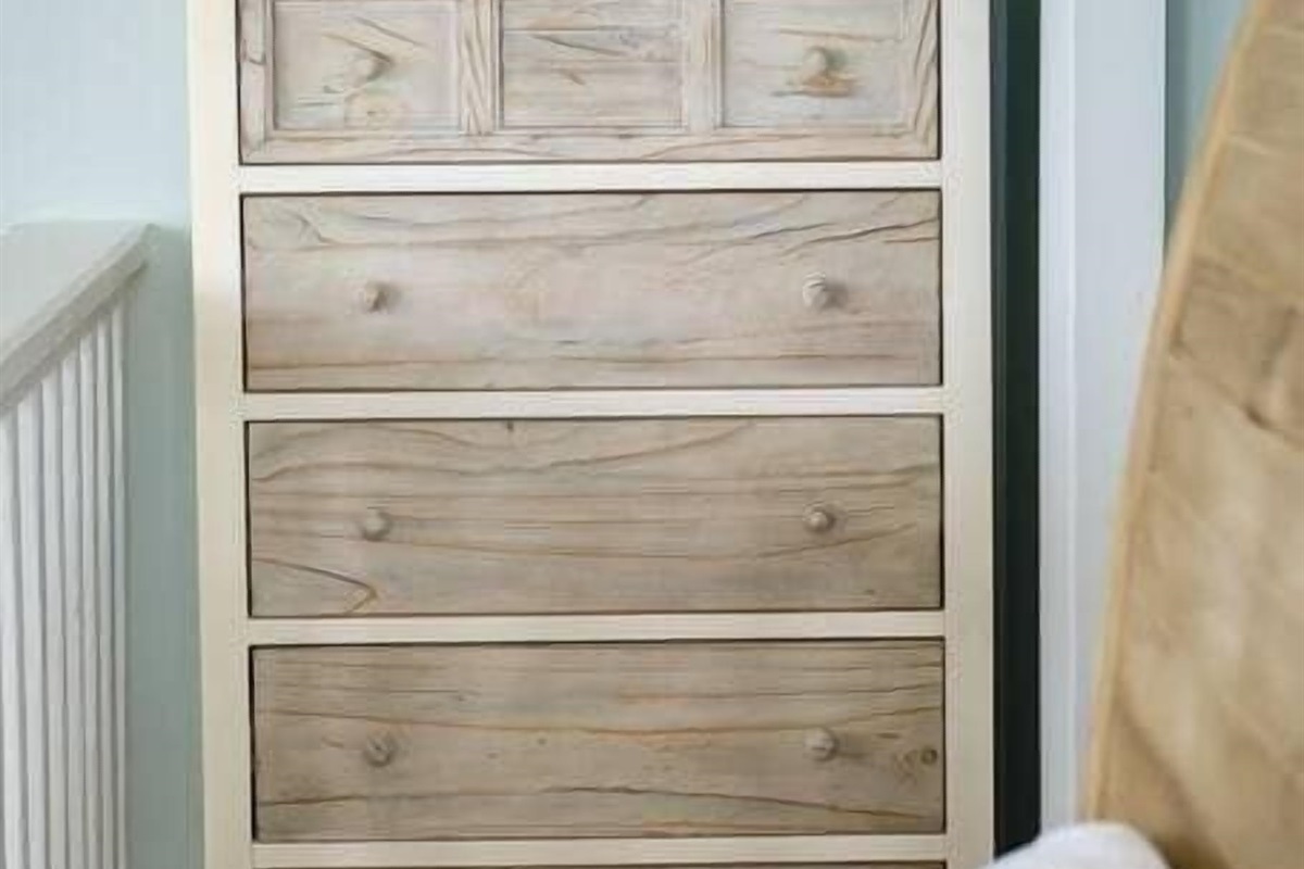 A dresser is provided for clothing storage.