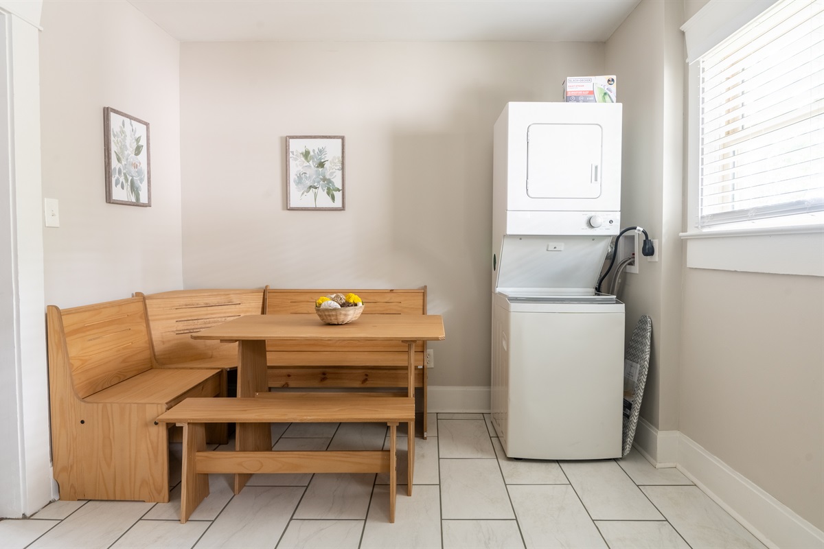 Laundry area for guest comfort and convenience
