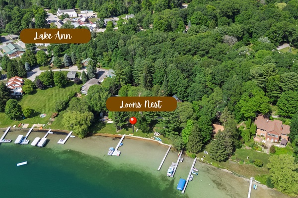 Enjoy your private lakefront home and just a short walk to downtown Lake Ann to get ice cream, a slice of pizza and a quick stop at the park.