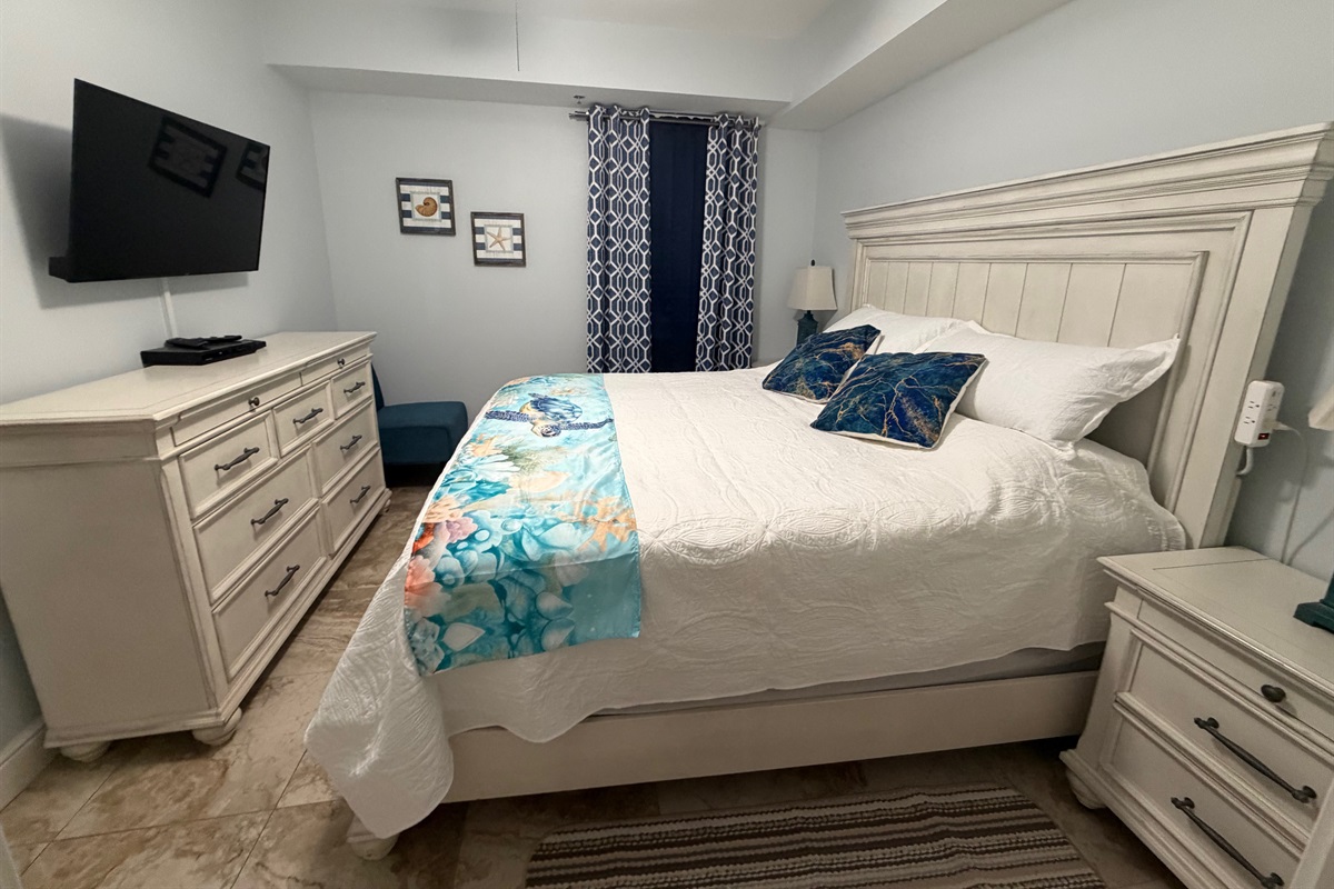 A charming guest bedroom that gives everyone their own comfortable place to recharge.