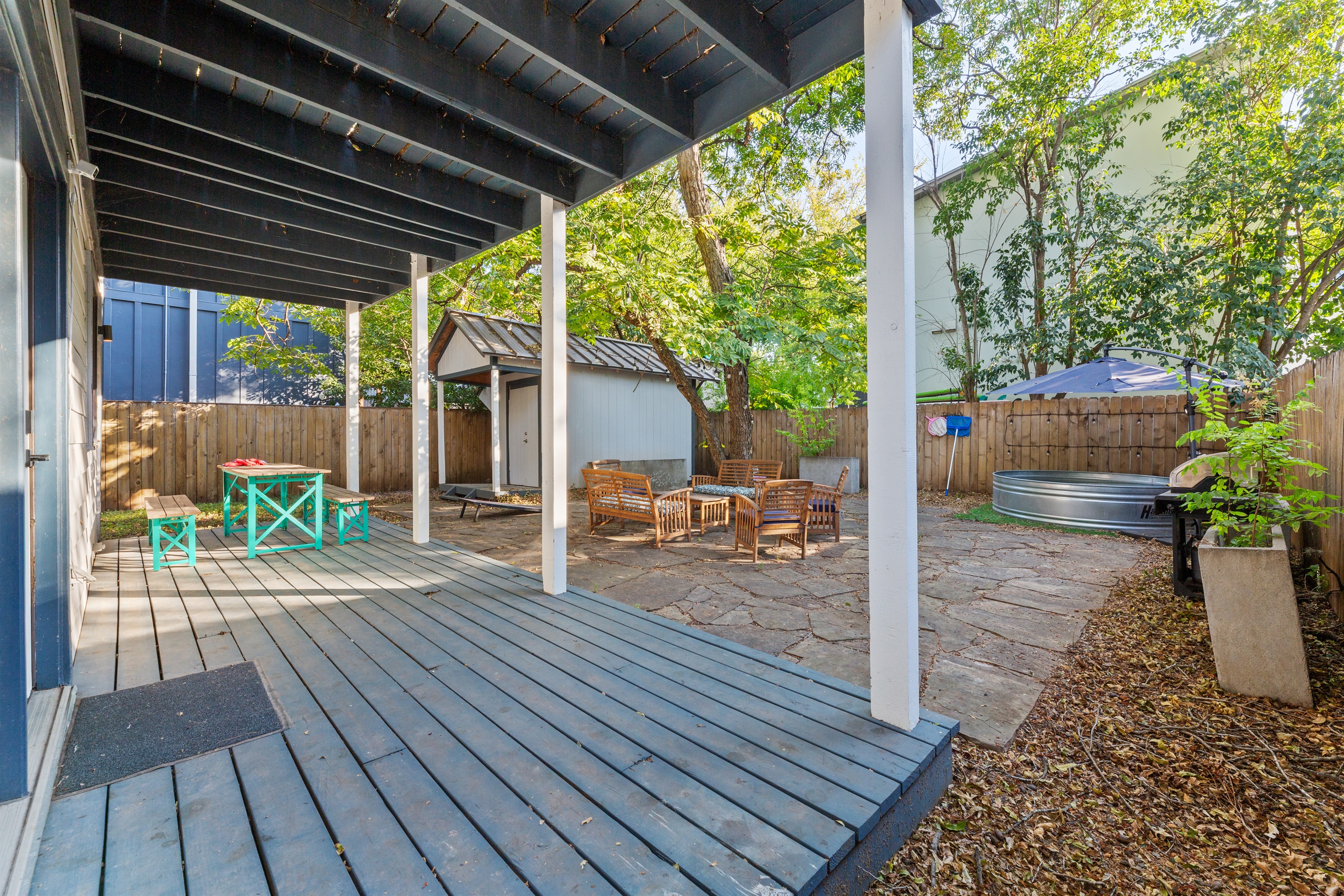 Large Covered Patio in the Backyard