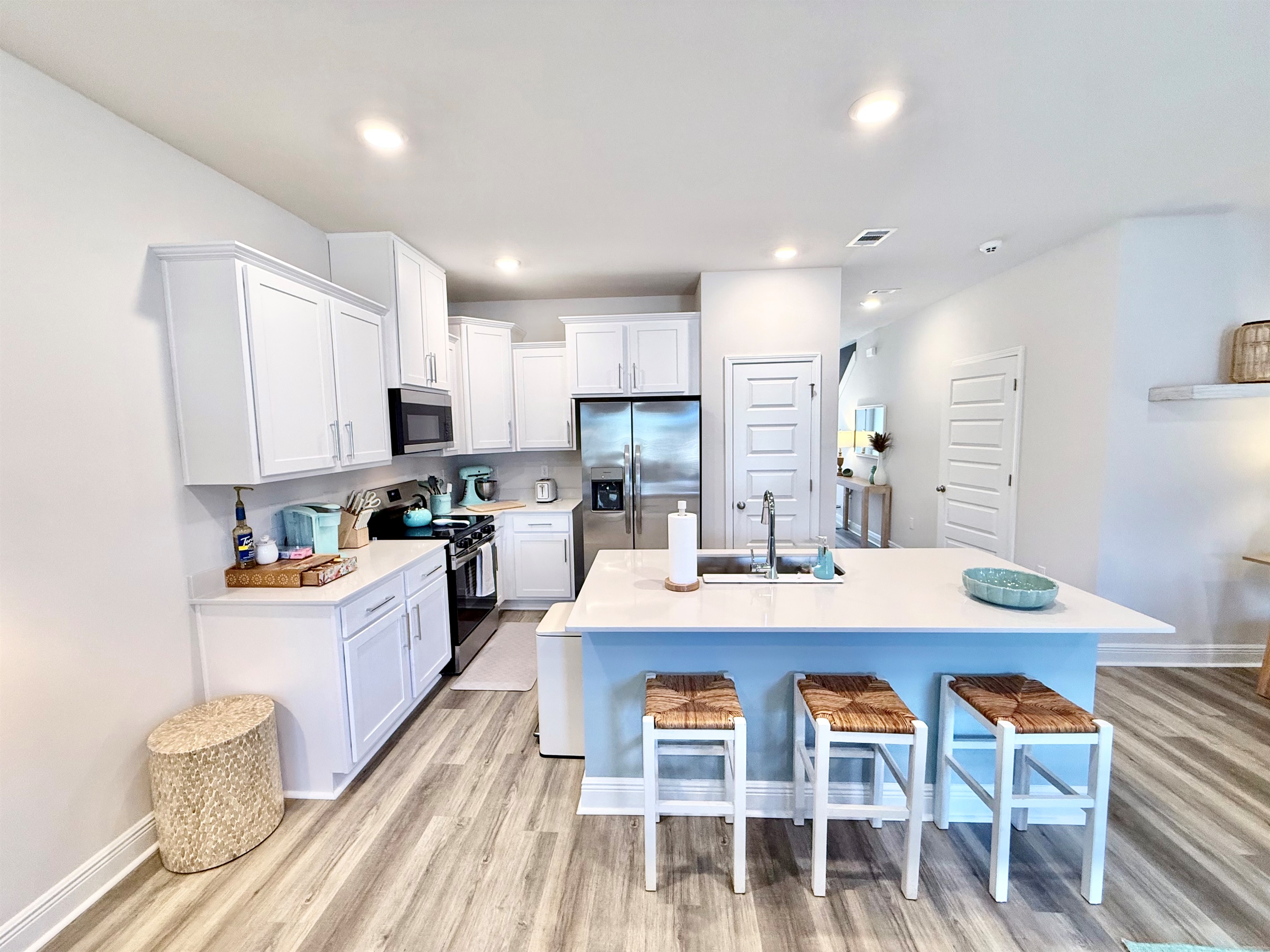View of the kitchen area from the great room