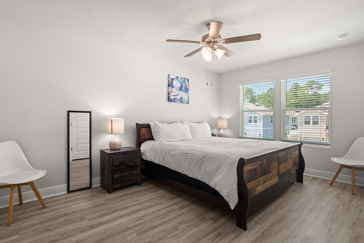 King bed in the Master Bedroom