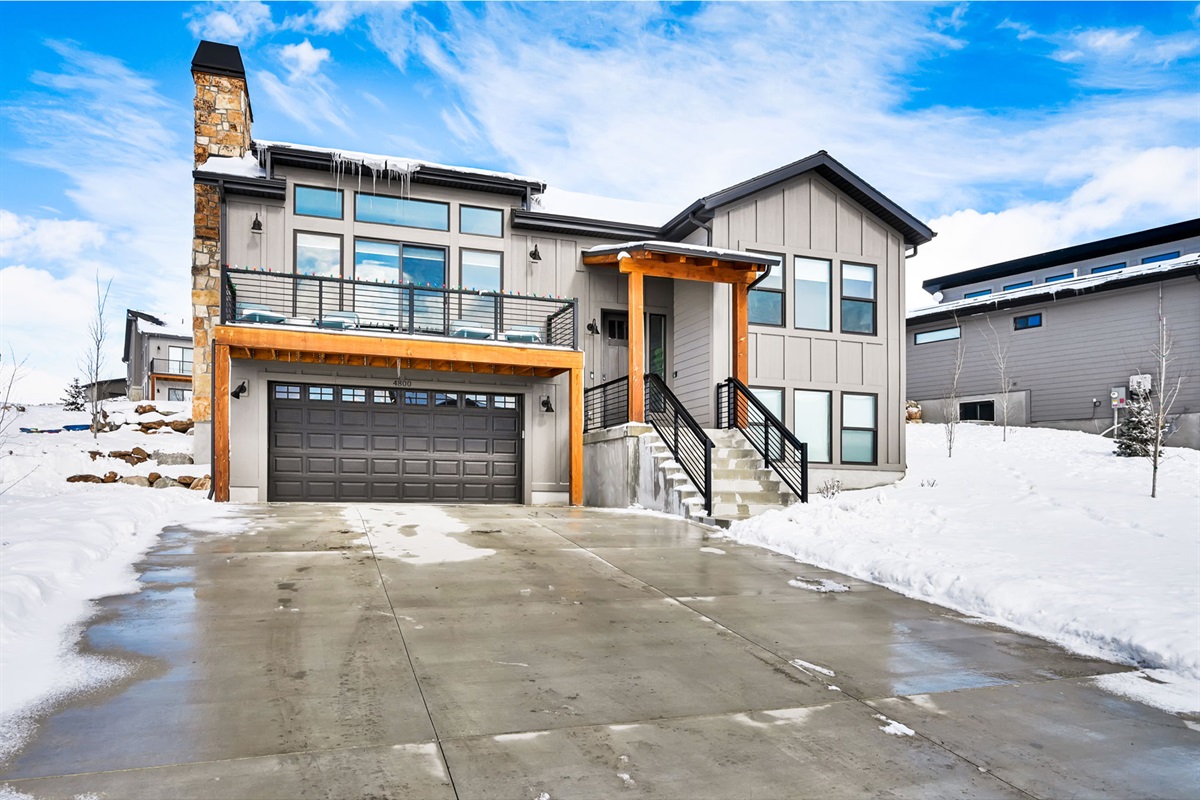 Exterior of Mountain Air Retreat in Winter