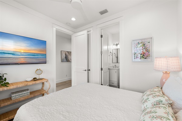 Bright and inviting, this queen suite offers a comfortable space to unwind after a day of adventure.