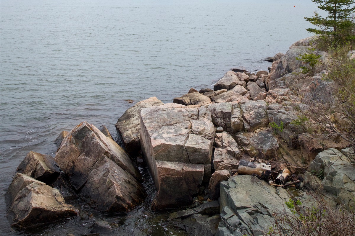Looking over to the fishermans marina. Boulders are for exploring! Safely, of course.