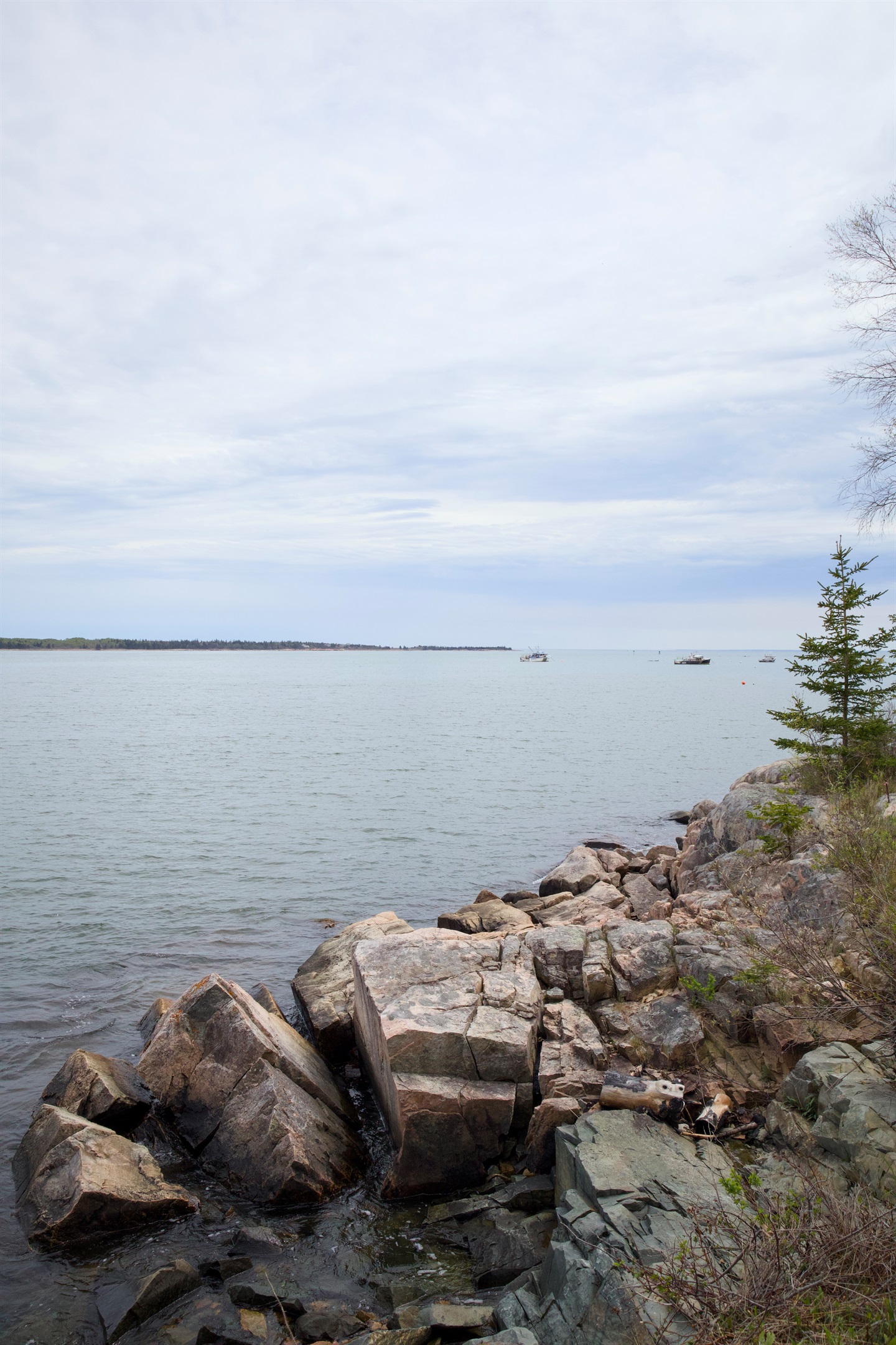 Looking over to the fishermans marina. Boulders are for exploring! Safely, of course.