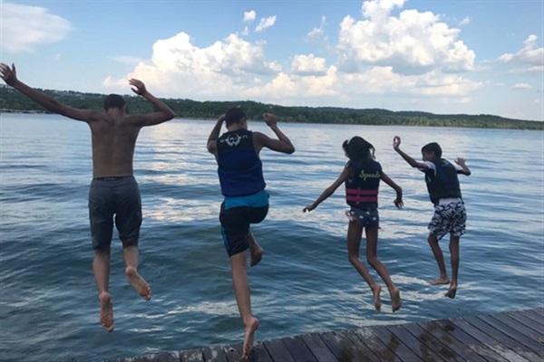 Our family fun jumping off the dock.