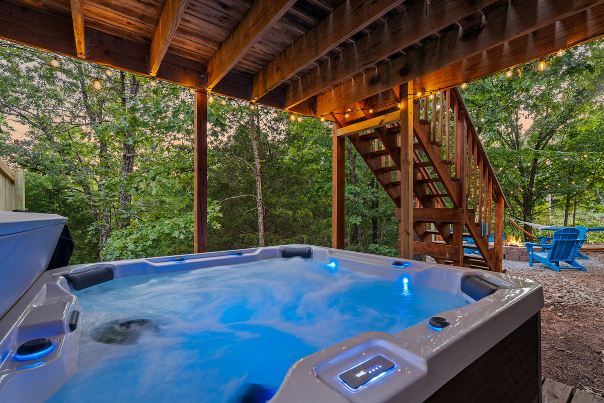 Relax in your own private hot tub surrounded by nature. 