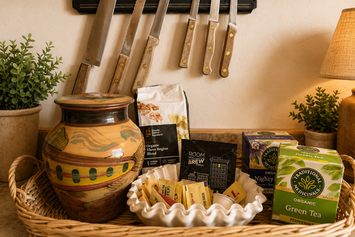 We provide coffee and tea for your stay. 