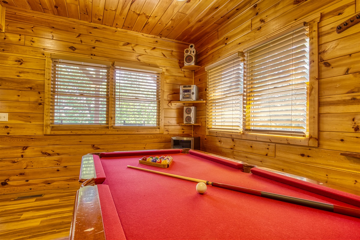 Lower floor pool table