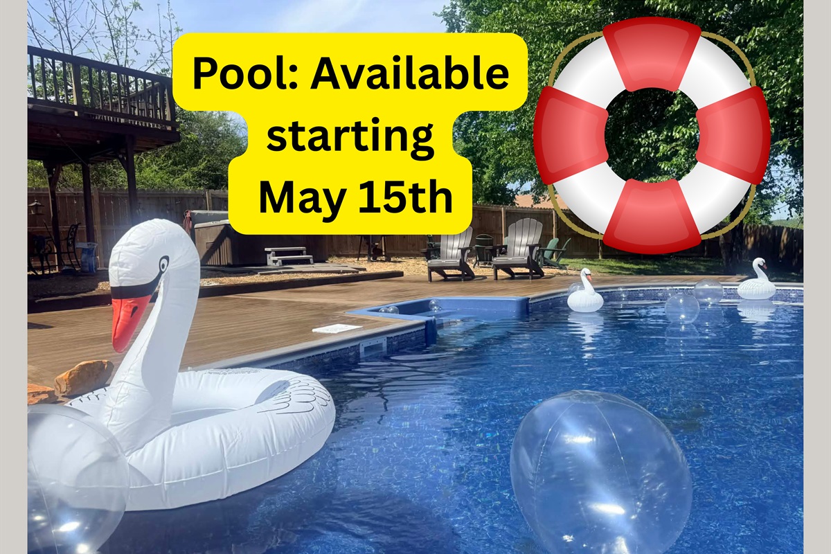 Our backyard pool opens May 15th!