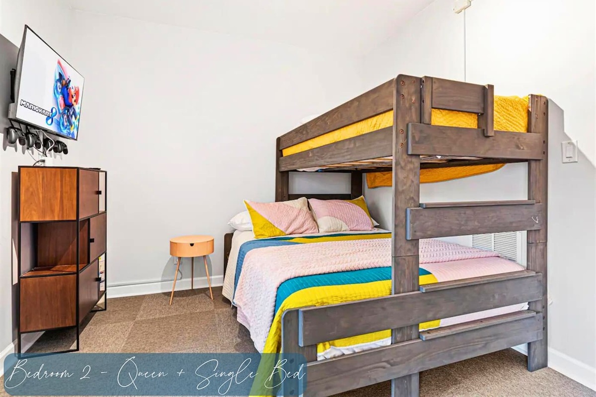 Kids Bedroom with a Twin Over Queen Bunk
