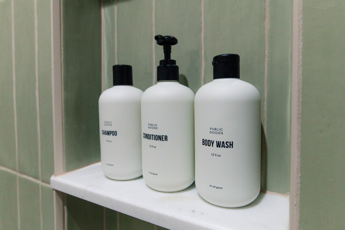 Shampoo, Conditioner, and Body wash are included in all 3 bathrooms.