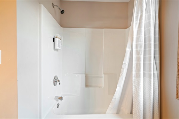 Our bathrooms are thoughtfully stocked to provide you with everything you need for a relaxing shower!