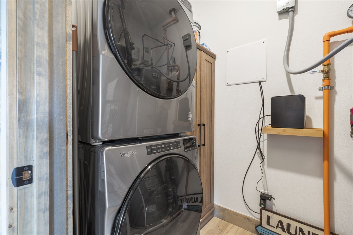 Stacked washer and dryer