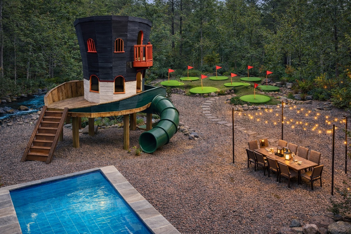 A closer look at this EPIC playhouse … a magical retreat.