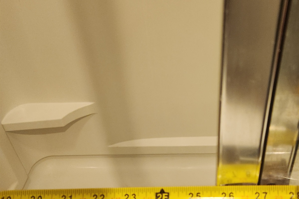 Shower entry width measured for reference