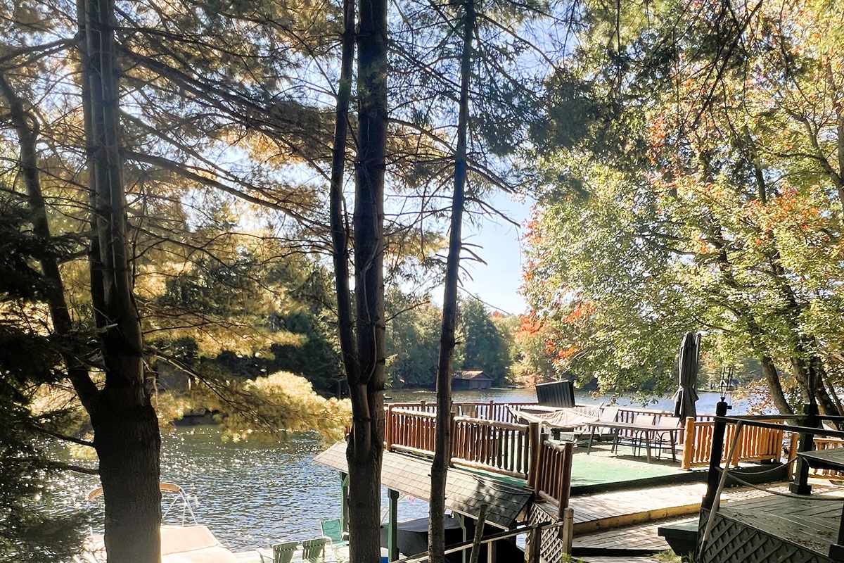 Firepit and boathouse
