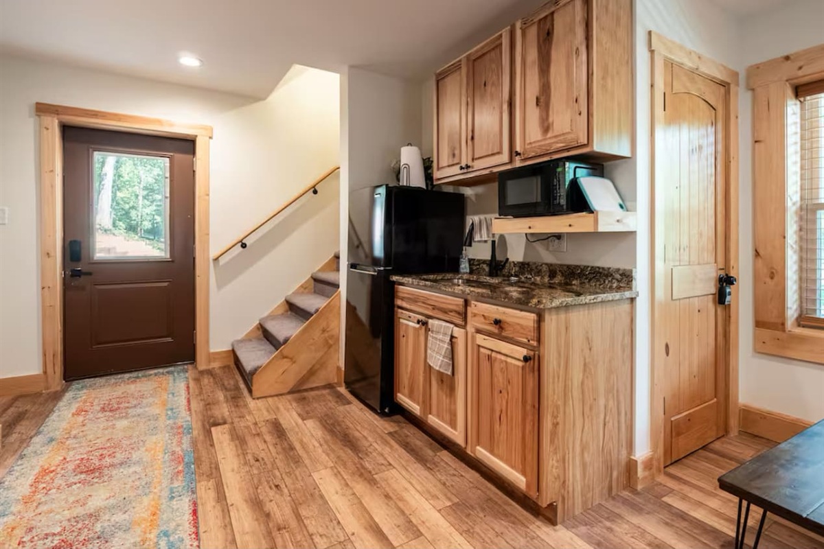 View from entering the lower level of the cabin