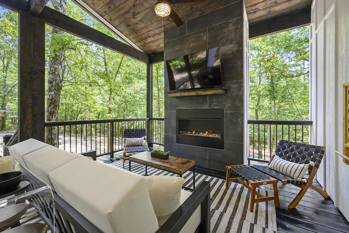 Lounge fireside while surrounded by nature
