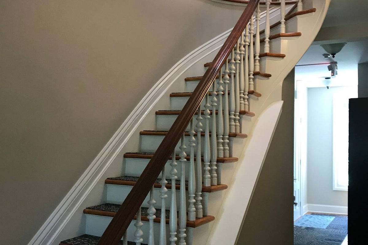 Original stairs leading to laundry