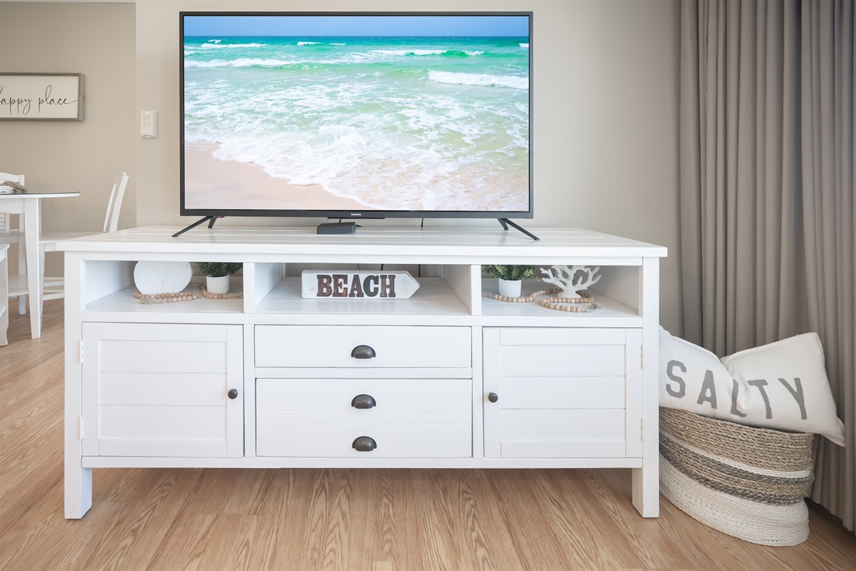 Big screen, comfy space