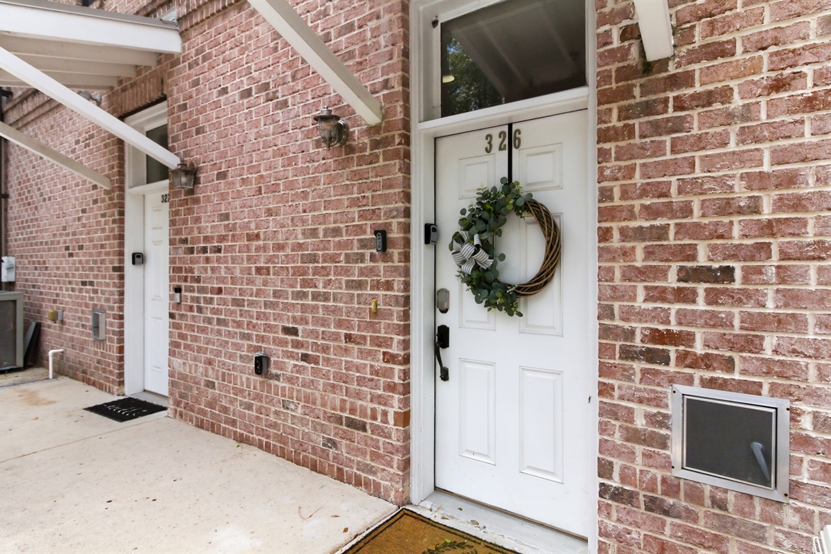Entry way to the townhome on the back side of Corks Wine Bar