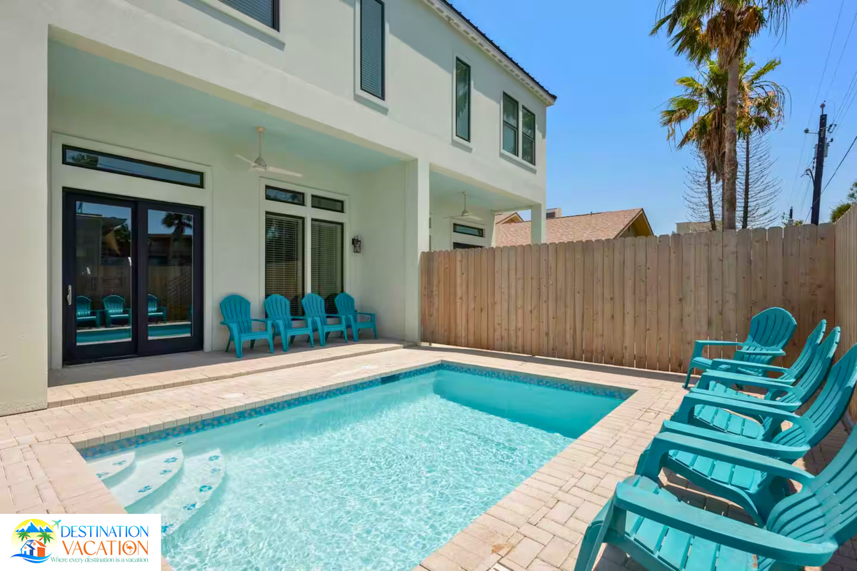 Your private poolside escape awaits sunny vacation days.