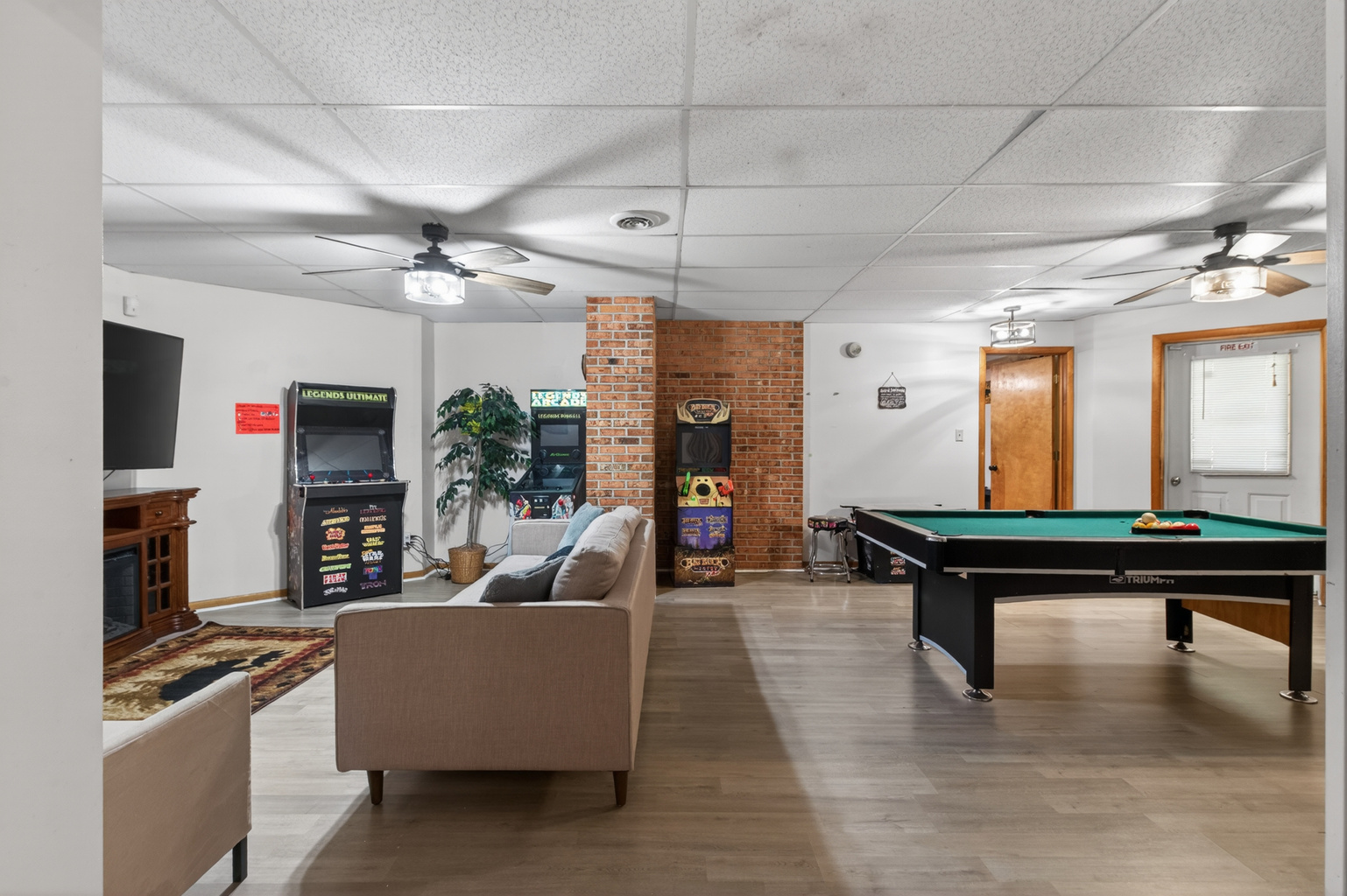 Game Room: Enjoy endless fun with pool, retro arcade games, and a comfy lounge area!