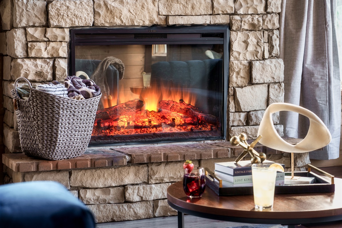 Electric fireplace in the living room