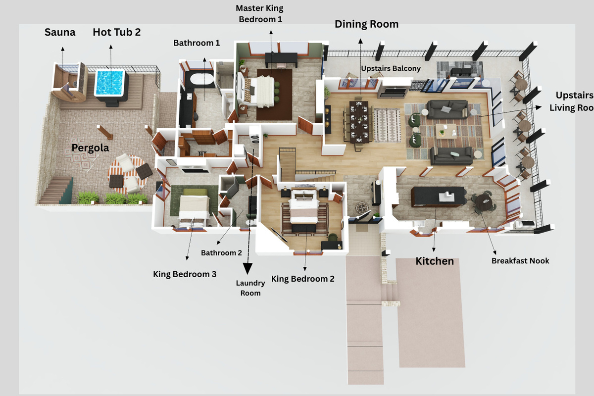Upstairs Floor Plan:
Explore the upstairs layout and room configuration.