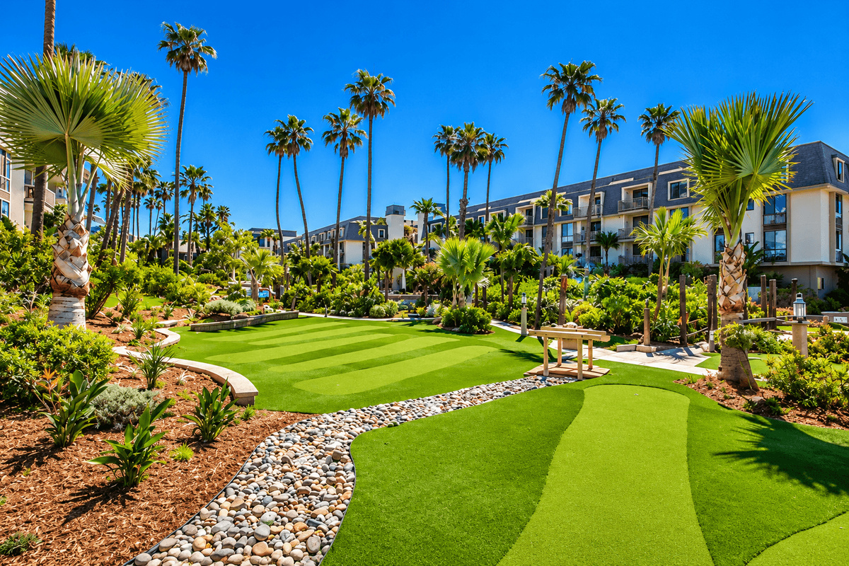 Seven-hole putting green