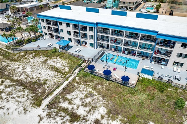 Directly on the sand!