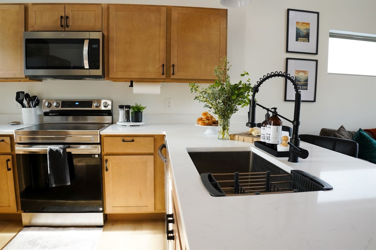 Fully stocked and equipped kitchen