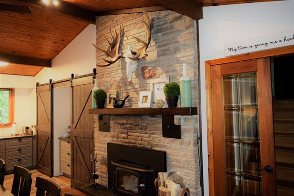 Wood burning fireplace