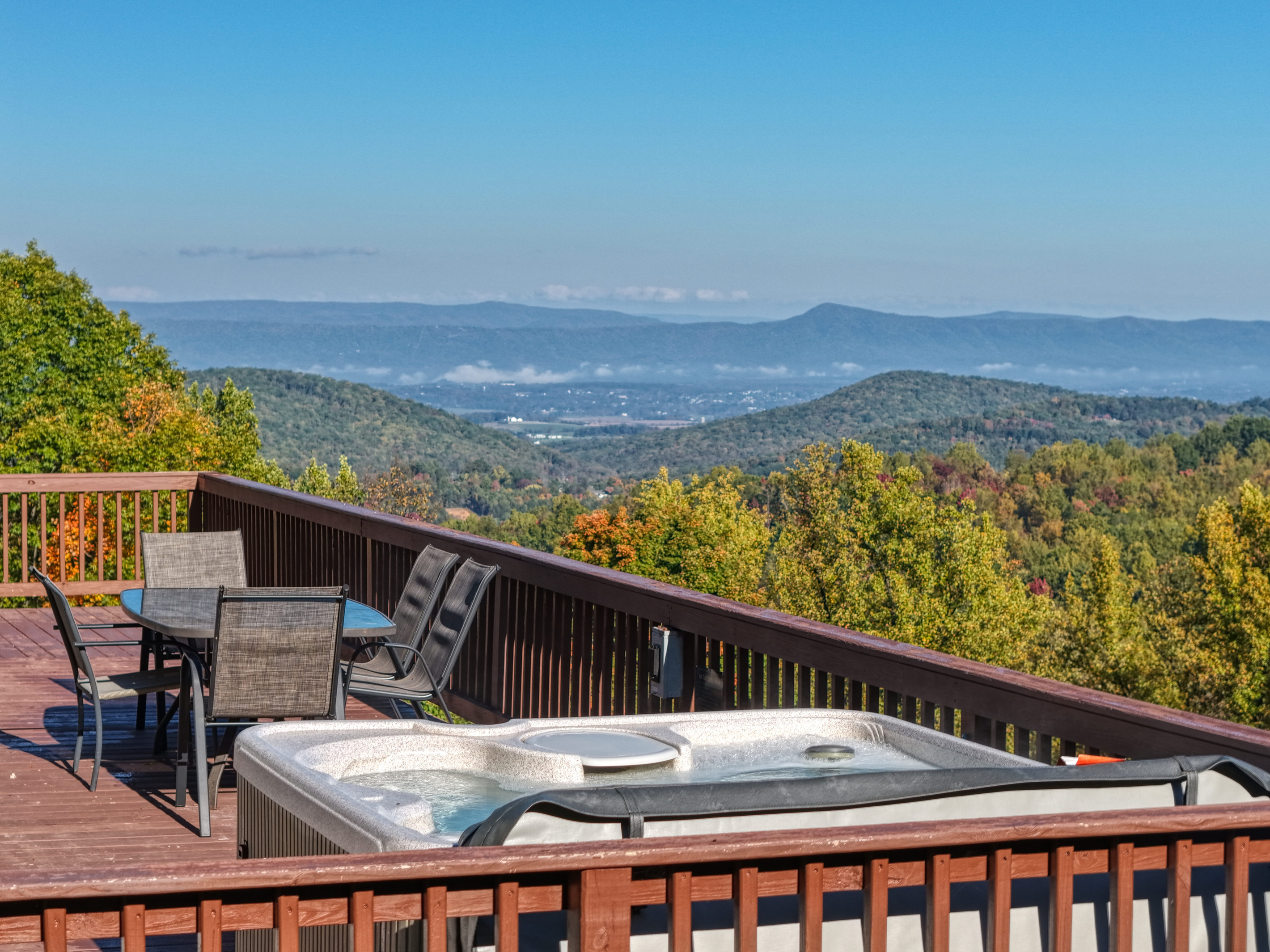 The valley and mountain views from our deck and hot tub.