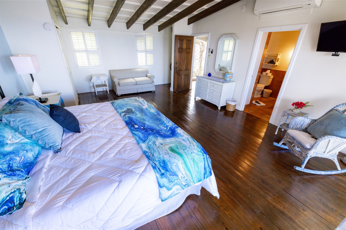 Guest suite 5 has a king bed and twin sleeper sofa