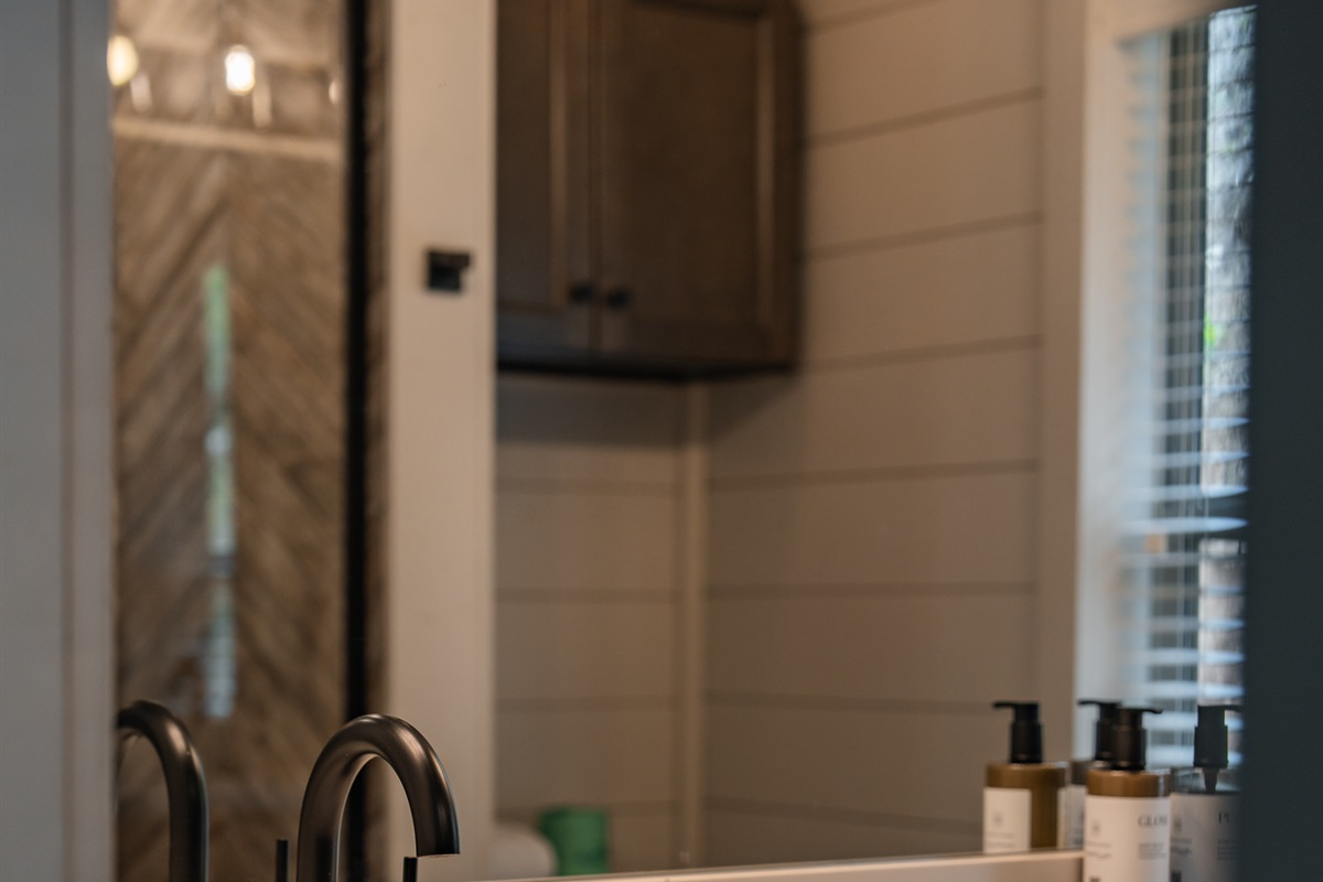 Soaps and lotions provided.