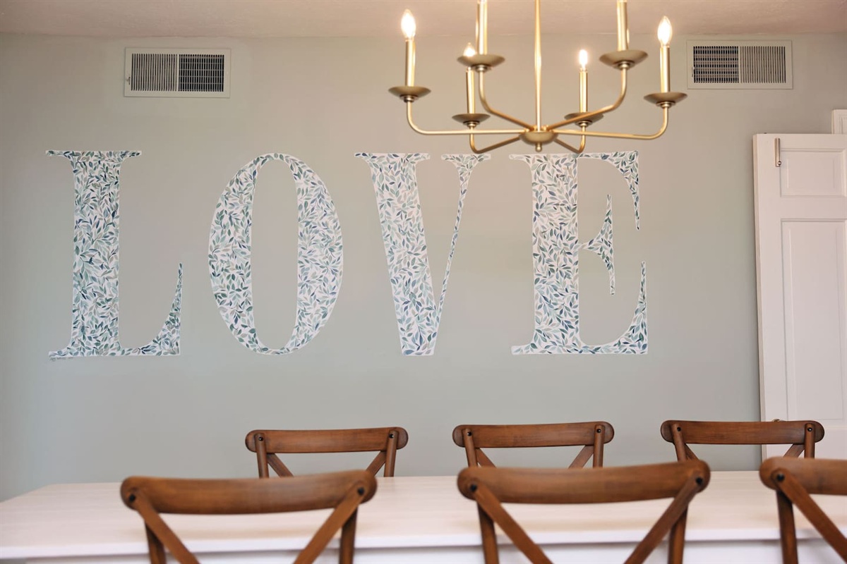 Hand-painted LOVE mural by a local artist