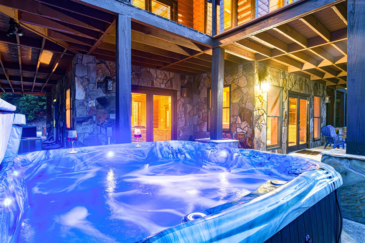 Unwind and rejuvenate in our stunning hot tub oasis. Your perfect escape awaits!
