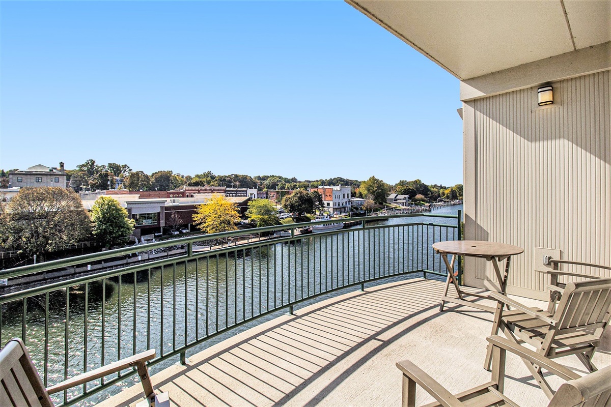 Patio over the river channel
