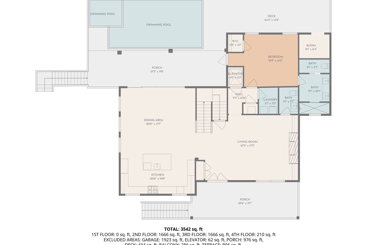 Second Floor, Floor Plan | All Decked Out | 4602 Palm Blvd, Isle of Palms, SC | IOP Escapes