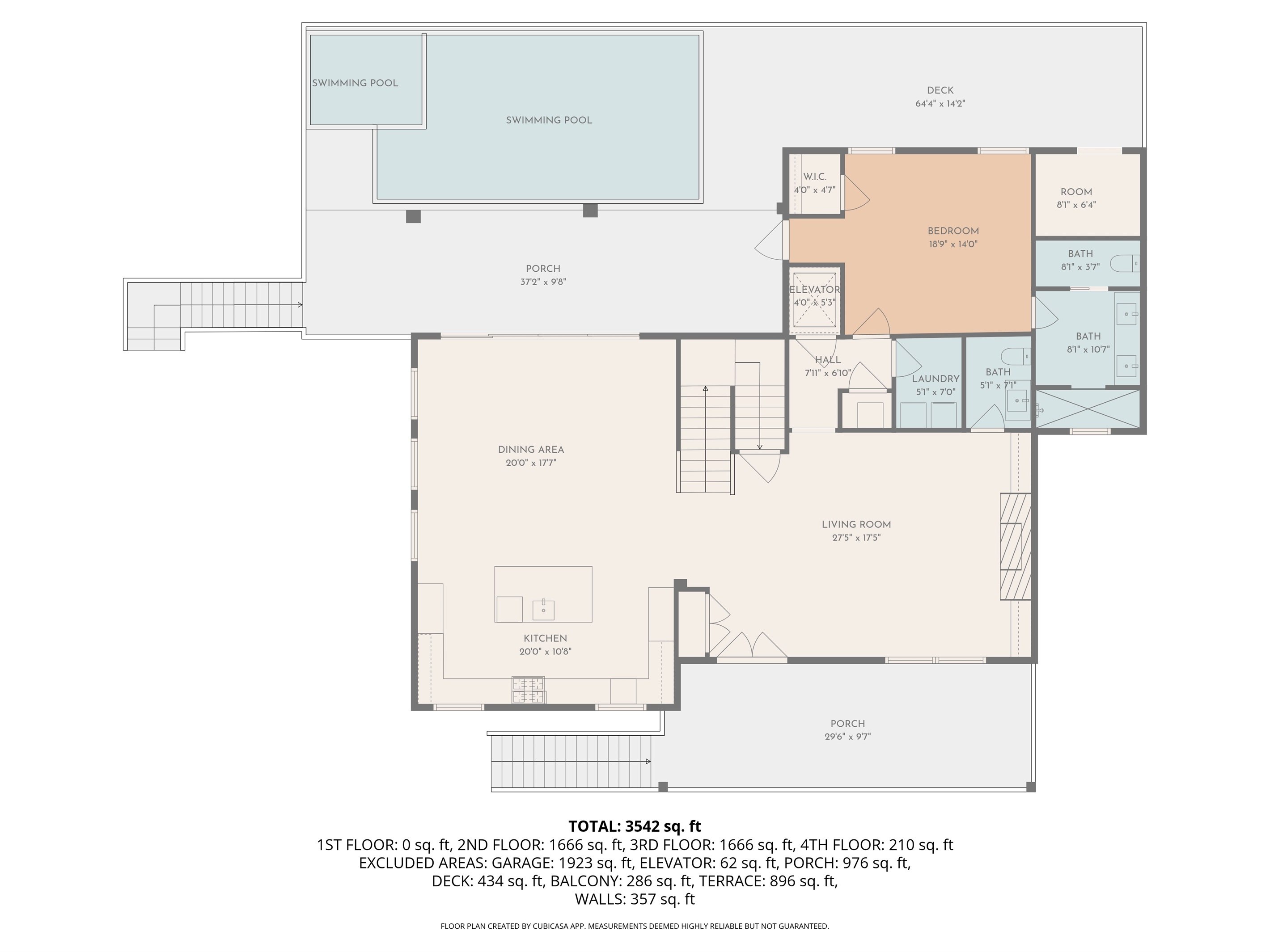 Second Floor, Floor Plan | All Decked Out | 4602 Palm Blvd, Isle of Palms, SC | IOP Escapes