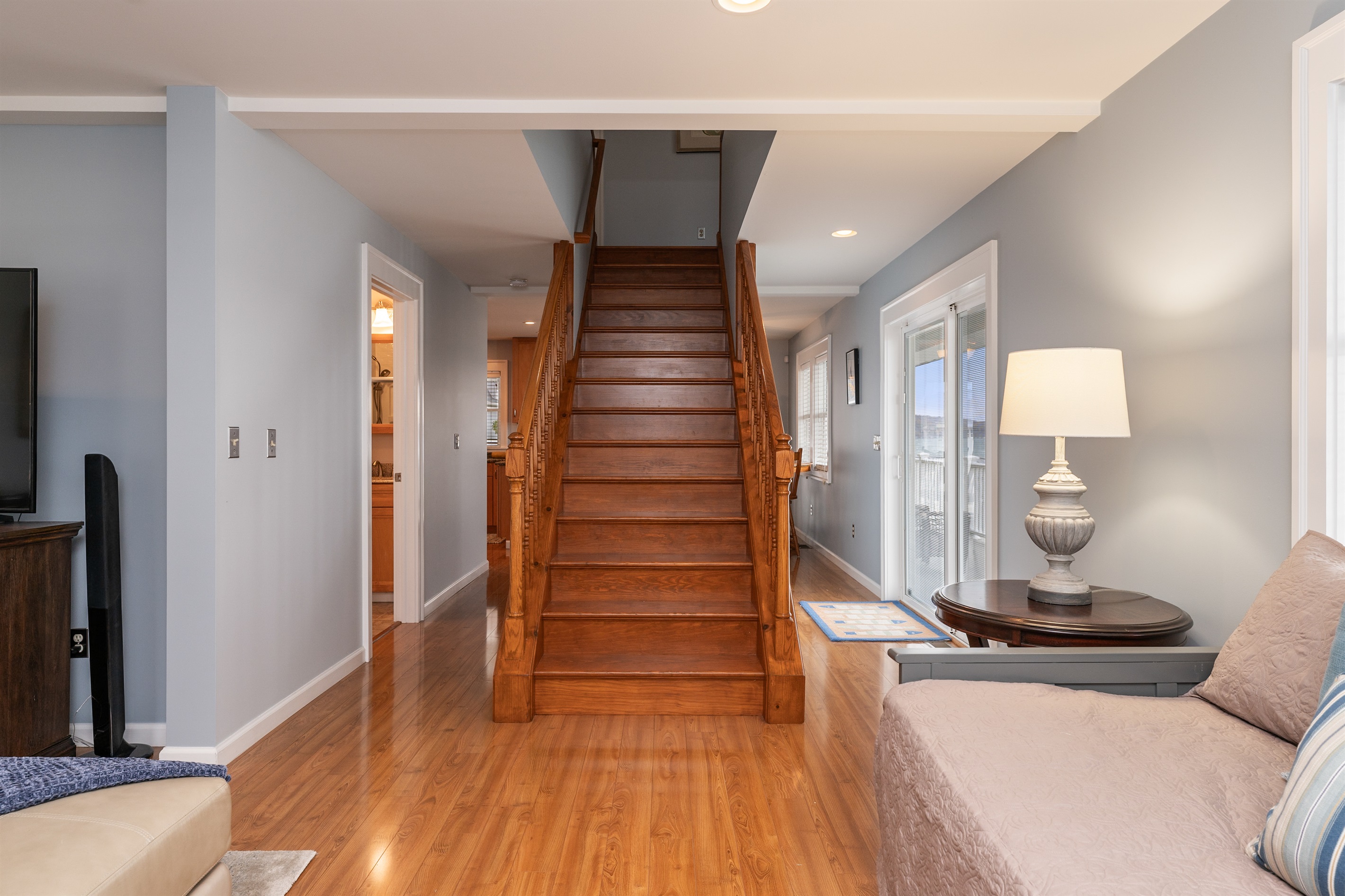 Beautiful staircase leading to the upstairs