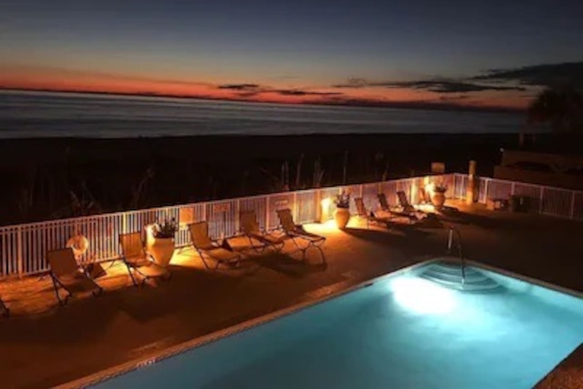 Evening view of the pool
