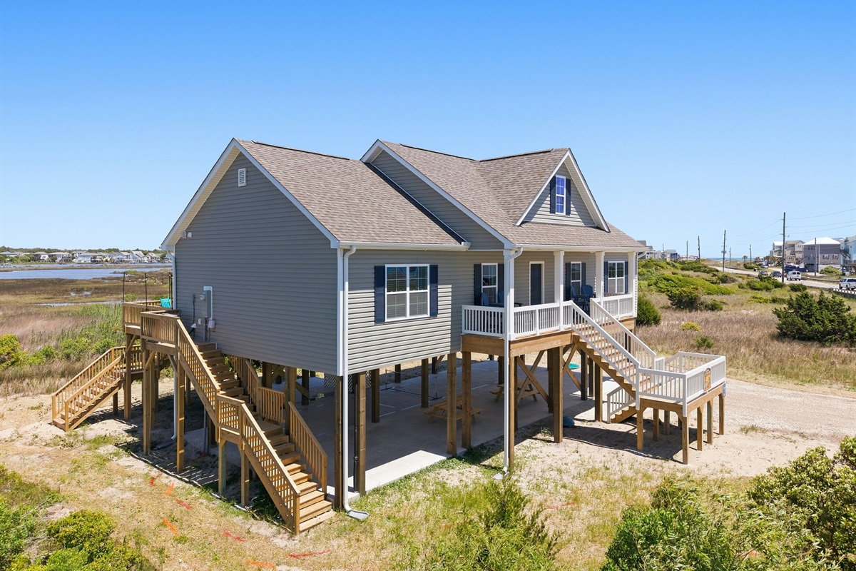Elevated design with dual stair access and plenty of space for groups